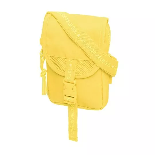 Bolsa Mini Com Inscrições- Amarela- 18x12x3,5cm- Farm