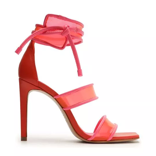Sandália Com Tiras- Pink- Schutz