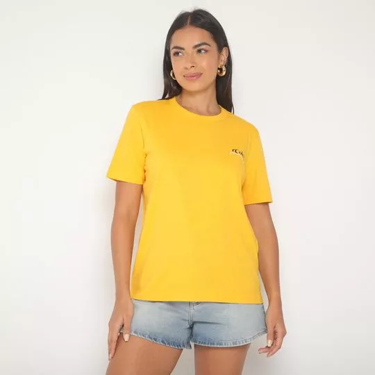 Blusa Com Inscrição- Amarela & Preta- Colcci