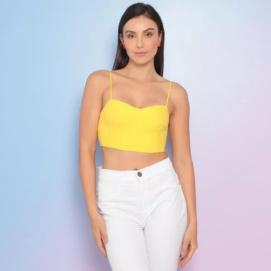 Cropped Com Recortes- Amarelo- My Favorite Things