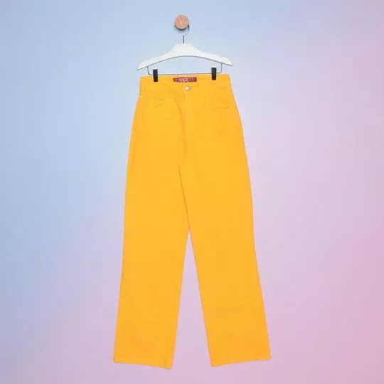 Calça Pantalona- Amarela- Colcci