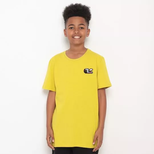 Camiseta CLC®- Amarelo Escuro & Branca- Colcci