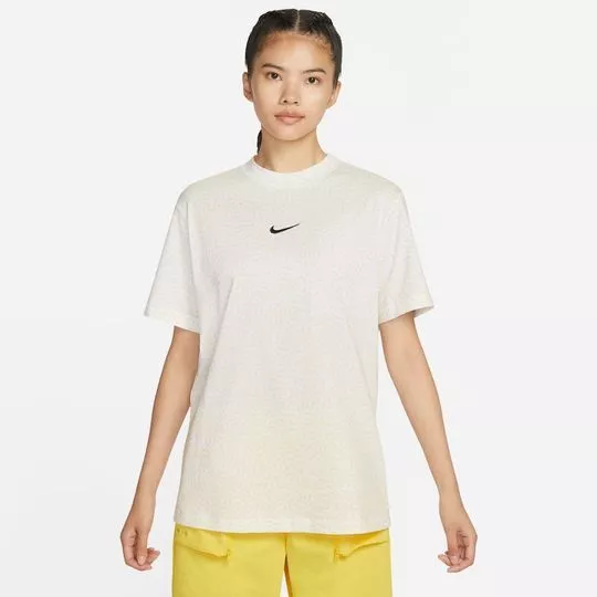 Camiseta Abstrata- Off White & Bege Claro- Nike