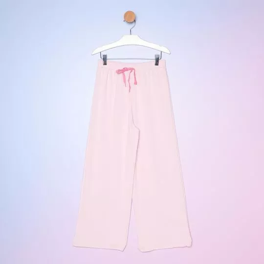 Calça Reta Com Amarração -  Rosa Claro - Mon Sucré