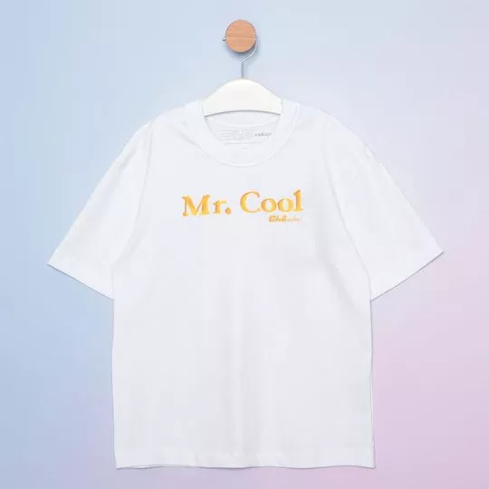 Camiseta Mister Cool- Branca & Amarela- Colcci