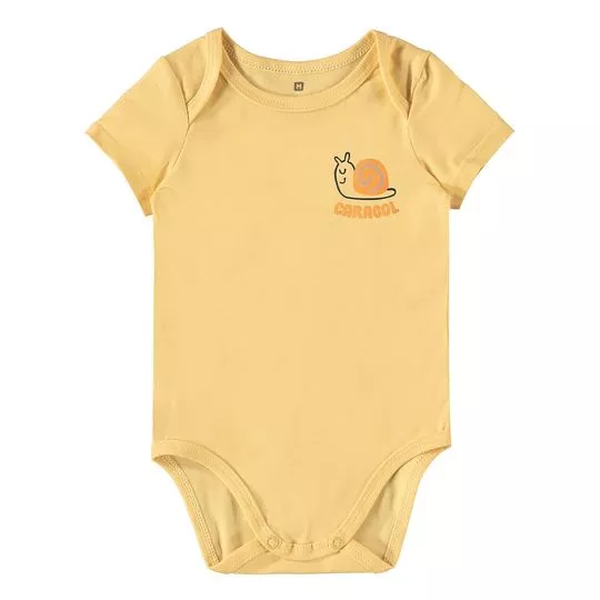 Body Caracol- Amarelo & Laranja- Malwee Infantil