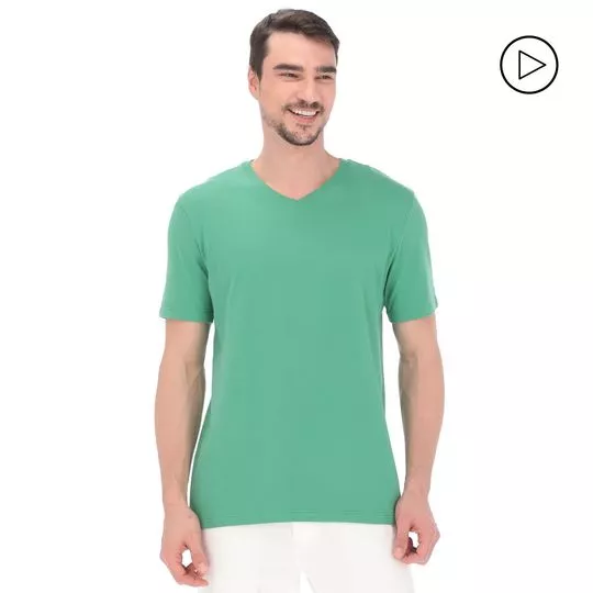 Camiseta Lisa- Verde- HERING