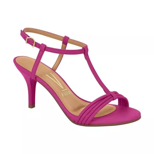Sandália Com Tiras- Pink- Salto: 7,5cm- Vizzano