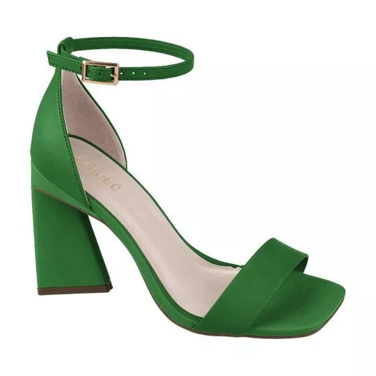 Sandália Com Tiras- Verde- Salto: 9,5cm- Bebecê