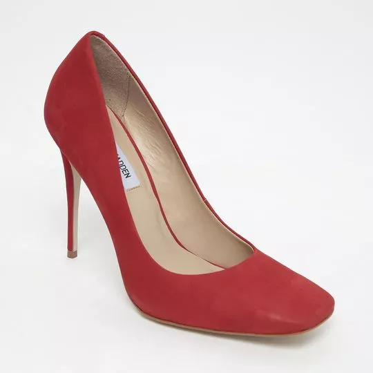 Sapato Em Couro- Vermelho- Salto: 12cm- Steve Madden
