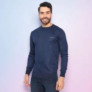 Suéter Em Tricô<BR>- Azul Marinho<BR>- M. Officer