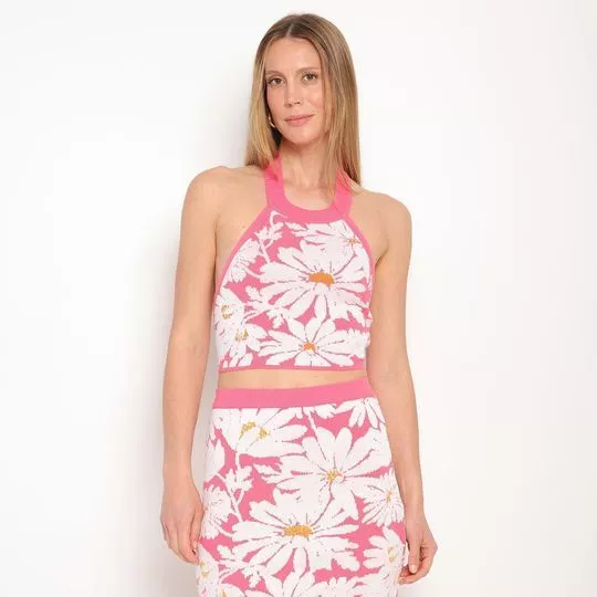 Cropped Floral- Pink & Off White- ZINCO