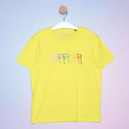 Camiseta Bordada- Amarela- Colcci