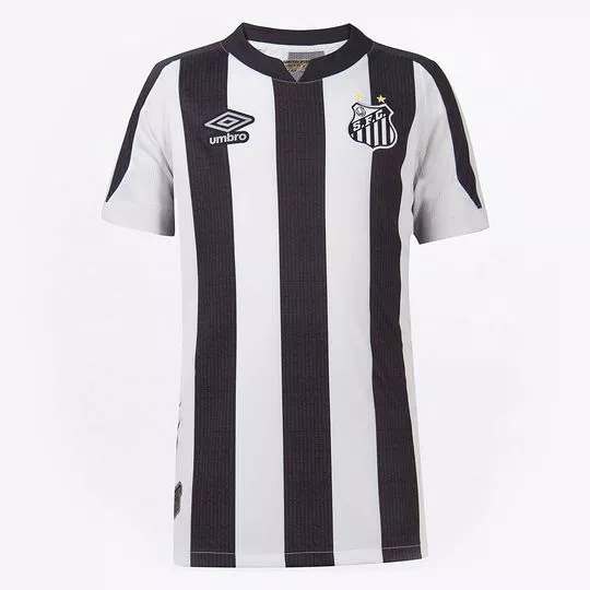 Camiseta Santos® Oficial II 2022- Preta & Branca- Umbro