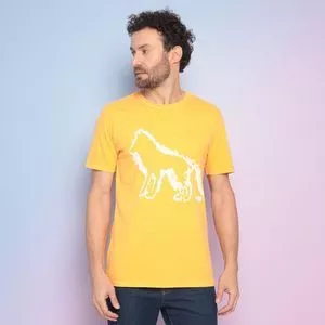 Camiseta Lobo<BR>- Amarela & Branca<BR>- Acostamento