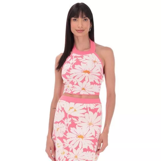 Cropped Floral- Pink & Off White- ZINCO