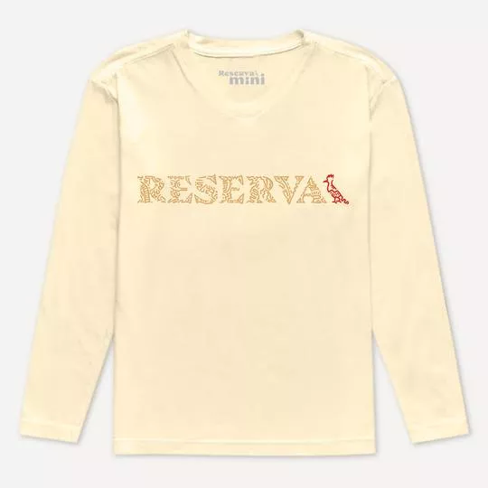 Camiseta Reserva®- Amarelo Claro & Marrom Claro- Reserva Mini