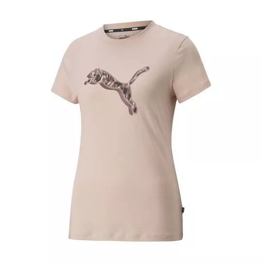 Camiseta Puma®- Marrom Claro & Marrom- Puma