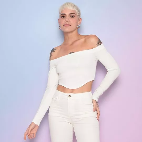 Cropped Ombro A Ombro- Off White- Sommer
