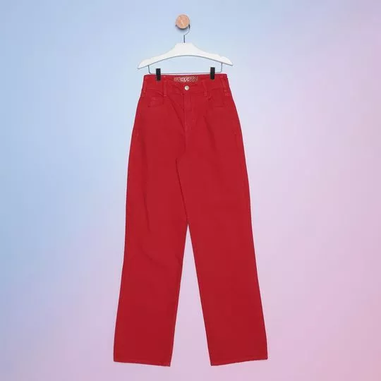 Calça Pantalona- Vermelho Escuro- Colcci