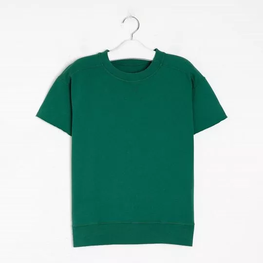Camiseta Em Moletinho- Verde Escuro