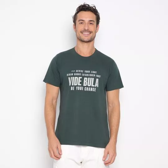 Camiseta Vide Bula®- Verde Escuro & Off White