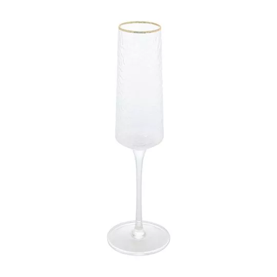 Taça Para Champagne Petra- Cristal & Dourada- 300ml- Lyor