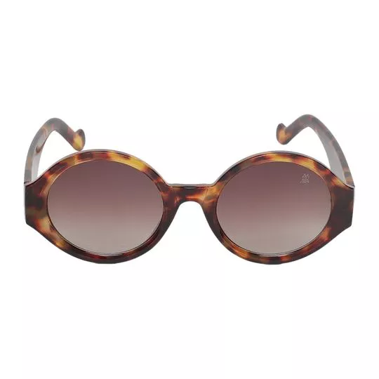 Óculos De Sol Redondo- Marrom & Laranja