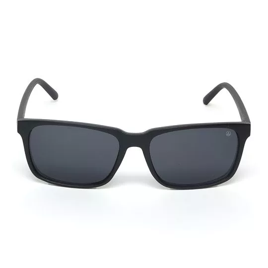 Óculos De Sol Retangular- Preto & Azul Marinho