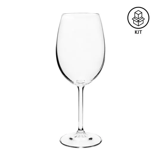 Jogo De Taças Para Vinho Tinto Gastro- Cristal- 6Pçs- 450ml- Full Fit