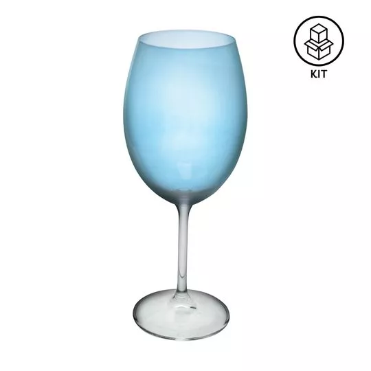 Jogo De Taças Para Água Gastro- Cristal & Azul- 6Pçs- 580ml- Full Fit