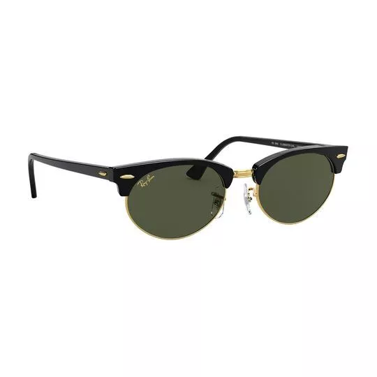 Óculos De Sol Clubmaster- Preto & Verde Escuro