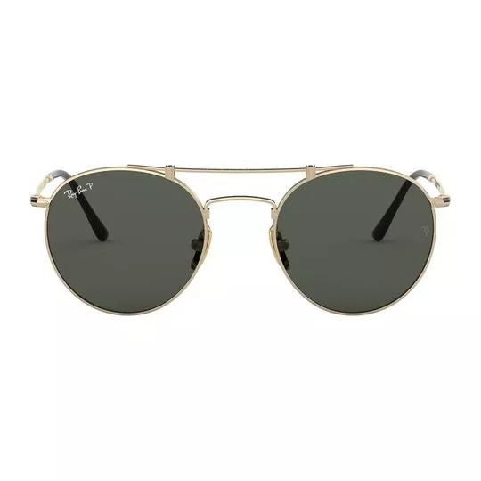 Óculos De Sol Aviador - Preto & Dourado