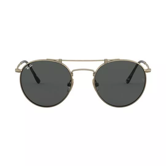 Óculos De Sol Aviador- Cinza Escuro & Ouro Velho
