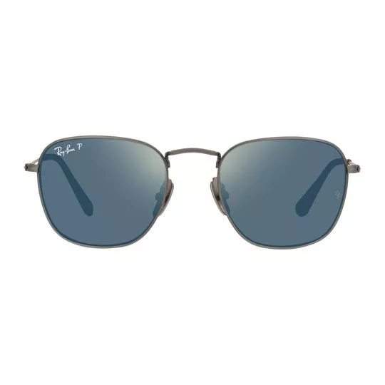 Óculos De Sol Retangular - Cinza & Azul