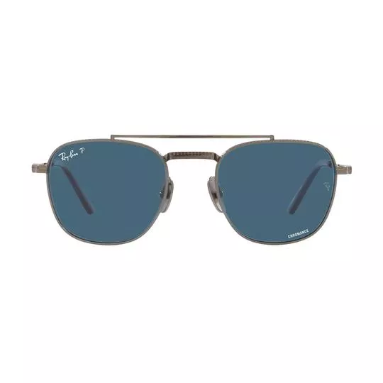 Óculos De Sol Aviador- Prateado & Azul