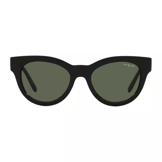 Óculos De Sol Arredondado- Preto & Verde Escuro