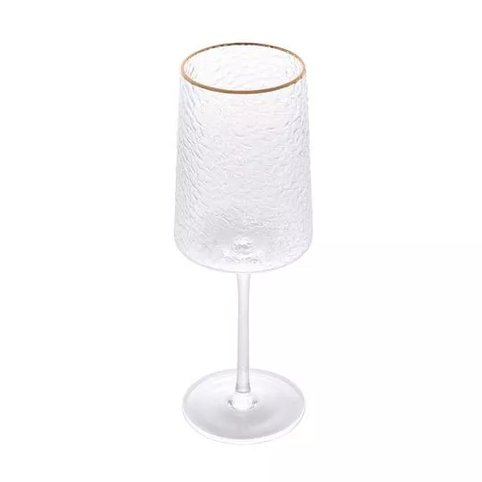 Taça Para Vinho Petra- Cristal & Dourada- 500ml- Lyor
