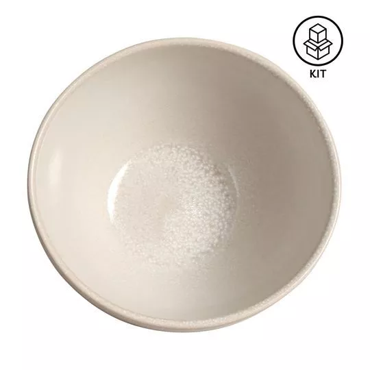Jogo De Bowls Coup Stoneware Liso- Off White- 6Pçs- 540ml- Porto Brasil