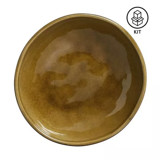 Jogo De Bowls Orgânico- Amarelo Escuro- 6Pçs- 520ml- Porto Brasil