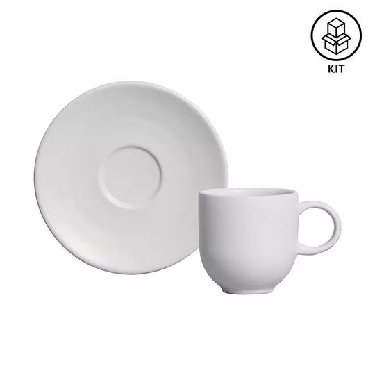 Jogo De Xícaras Para Café Coup Stoneware Vit- Cinza Claro- 6Pçs- 97ml- Porto Brasil