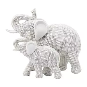 Elefante Decorativo<BR>- Branco<BR>- 19,5x26x11,5cm<BR>- Btc Decor