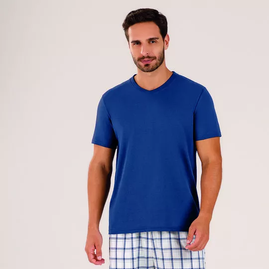 Camiseta Lisa- Azul Marinho- Cor Com Amor