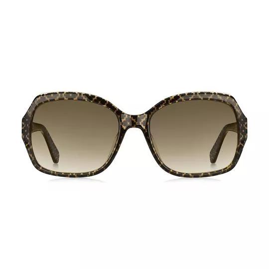Óculos De Sol Quadrado- Preto & Marrom Claro- Kate Spade