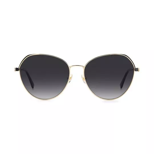 Óculos De Sol Arredondado- Dourado & Preto- Kate Spade