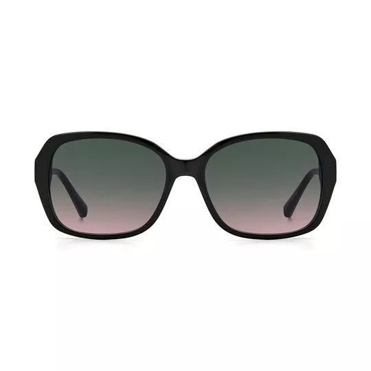Óculos De Sol Quadrado- Prata & Cinza Escuro- Kate Spade
