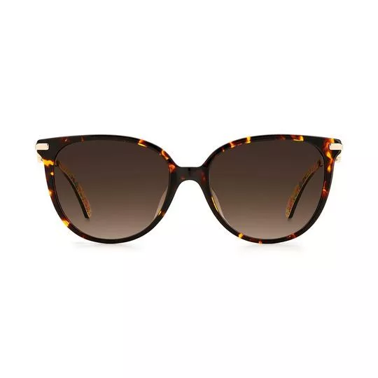 Óculos De Sol Arredondado- Laranja & Marrom Escuro- Kate Spade