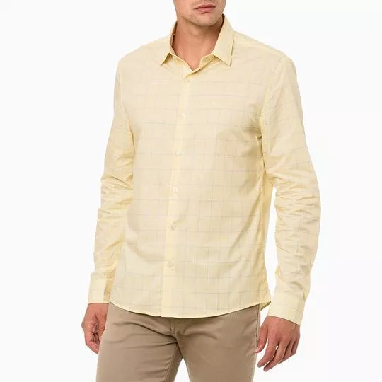 Camisa Xadrez- Amarelo Claro & Cinza