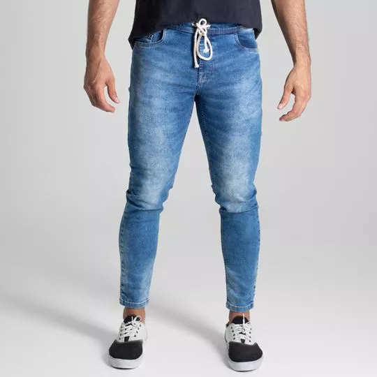 Calça Jeans Skinny- Azul