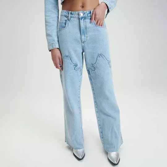 Calça Jeans Reta - Azul Claro